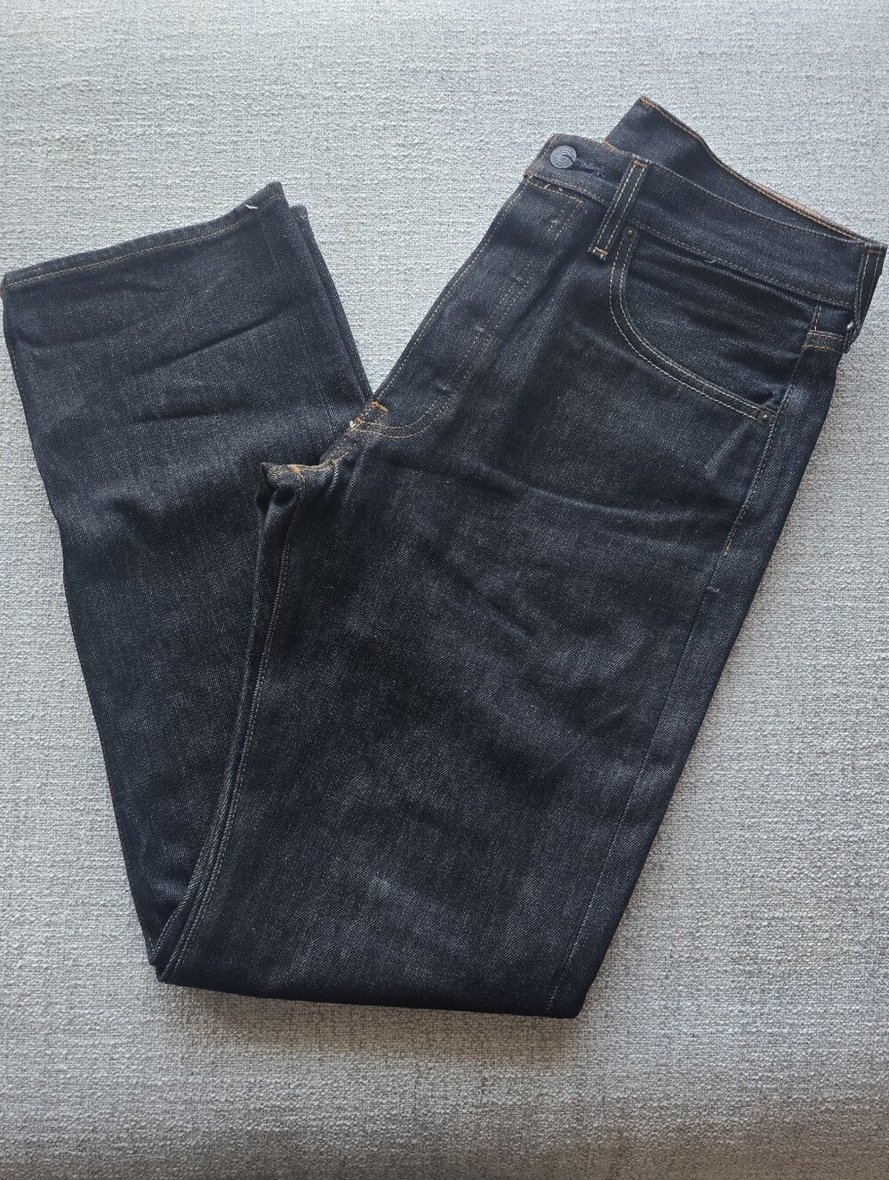 Original Men's 32x32 Levi's 501 Shrink To Fit Black Rigid Jeans - Picture 2 of 2